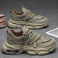 Chaussures de course décontractées rétro pour hommes, baskets épaisses en maille à lacets, style chinois de Hong Kong, chaussures de mode polyvalentes pour l'automne