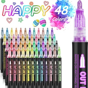 Surligneurs pastel de grande capacité Marqueurs de texte Stylo marqueur permanent à paillettes Stylo surligneur Macaron pour bureau d'étudiant - Product Image 1