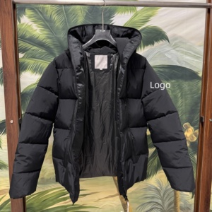 Veste d'hiver légère unisexe en coton rembourré à capuche, style streetwear, avec fermeture éclair et coutures horizontales - Product Image 2