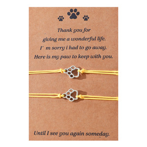 Set di braccialetti con <span class=keywords><strong>zampa</strong></span> di gatto e cane intrecciati a mano gioielli con ciondoli alla moda - Product Image 5