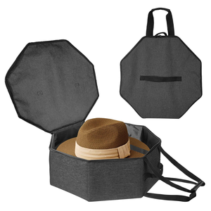 Boîte <span class=keywords><strong>de</strong></span> rangement pour chapeaux pour femmes et hommes, boîtes à chapeaux en carton rigide <span class=keywords><strong>avec</strong></span> 1 porte-manteau, organisateur <span class=keywords><strong>de</strong></span> chapeaux - Product Image 1