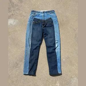 DiZNEW Mens Jeans produttore pantaloni Jeans Patchwork in tessuto personalizzato di alta qualità per uomo nuova moda