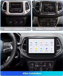 Lecteur multimédia de voiture 10,1 pouces pour Jeep Compass 2 <span class=keywords><strong>MP</strong></span> 2017 2018 2019, CarPlay sans fil, Android Auto, Wifi, BT - Product Image 2