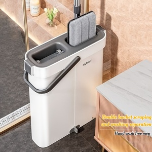 JOYBOS-mopa y cubo con juego de escurridor, manos libres, suelo plano, cubo, sistema de limpieza de suelo para el hogar, para todos los suelos - Product Image 1