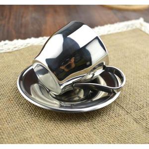 Tazza calda invernale per caffè e latte a doppia parete in acciaio inossidabile per tè e piattini - Product Image 2