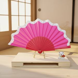 Ventiladores Plegables de Bambú con Borde de Encaje Hechos a Medida de Alta Calidad, Venta al por Mayor, Regalos de Recuerdo, Ventiladores de Mano para el Hogar - Product Image 1