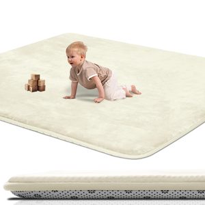 Không trượt màu be dày bé chơi Mat 50x50 inch siêu mềm playpen Mat Tummy thời gian bọt Mat cho trẻ sơ sinh trẻ mới biết đi bò - Product Image 1