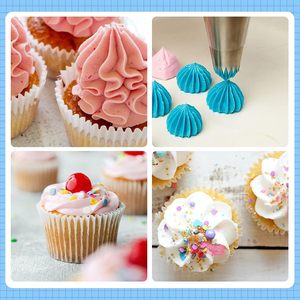 Seamless 304 Steel Middle <b>Baking</b> Supplies Mult Shape Cake Piping Nozzles Tips - Product Image 5