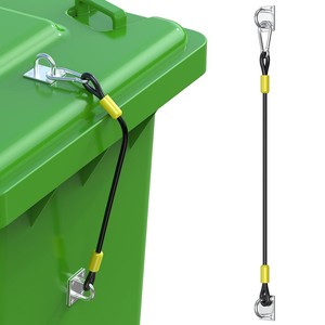 Trash Can <b>Lid</b> Lock Stainless Steel Wire Rope Set With Square Buckle For Outdoor Dust <b>Bin</b> Household Use - Product Image 1
