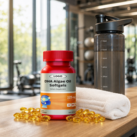 Softgel DHA Alga Schizochytrium 125mg Tanpa Asal Rantai Makanan, Kemasan Botol, OEM Disambut, Siap Penawaran Grosir