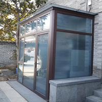 Véranda en aluminium 6063 avec double vitrage trempé Low-E, étanche, insonorisée, isolante thermiquement, économie d'énergie, sur mesure pour chambre d'hôtel