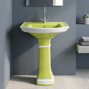 Vistaar Blue Rustic Designer Ceramic Wash Basin with Full Pedestal Export Quality Sanitary Ware - Product Image 5