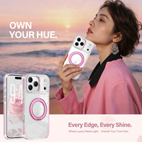 Funda Transparente con Diamantes para iPhone 17 Pro Max, 17, 16, 15, 14, 13, 12, 11, Magnética con Soporte Giratorio de 360°, Nuevo Diseño