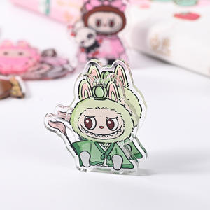 Carpeta de PP acrílica Regalos periféricos Labu personalizados Almacenamiento lindo de doble cara Clip de nota de dibujos animados Clip de libro - Product Image 3