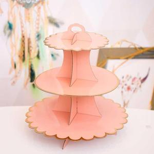 Jungle Party Three Tier Paper Cake Stand Fan Shaped Dessert <b>Table</b> Decorations For Childrens Day Birthday - Product Image 3