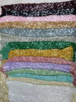 Tissu en maille à paillettes de luxe, tissu en dentelle à paillettes pour robes de mariée, tissus en dentelle pour femmes