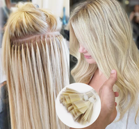 100% naturel blanc kératine conseils brut Double dessiné Nano Itip Y K plat F I U couleur claire Remy Extensions de cheveux humains