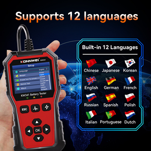 Probador de Baterías Digital KONNWEI KW341 Herramienta Profesional de Gestión de Baterías con Pantalla LCD para Vehículos Recreativos, Autocaravanas y Flotas - Product Image 3