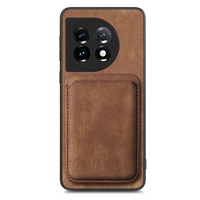 Pour OnePlus 12 5G rétro sac de carte en cuir étui de téléphone magnétique