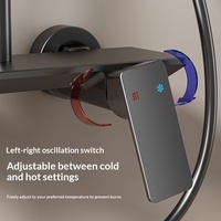 Ensemble de douche thermostatique à quatre fonctions CE ROHS, en aluminium, mural, avec jet de pluie, jet doux et jet massant, barre coulissante, pour hôtel et villa