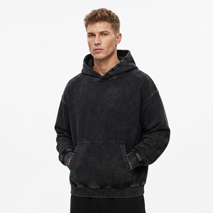 Sudadera con capucha personalizada para hombre, 100% algodón, de tela gruesa, con lavado ácido, para marcas independientes con precios al por mayor. - Product Image 1