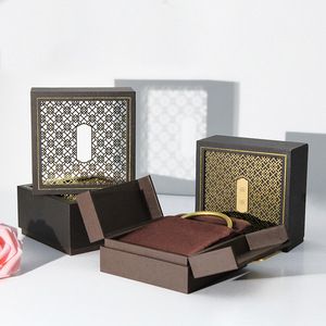 Articles très demandés : Boîte à bijoux rétro chinoise de qualité supérieure, boîte à bijoux personnalisée avec logo doré, support de vente en gros, boîte à bijoux pour bracelets. - Product Image 1