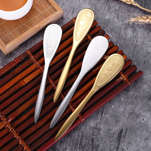 Couteau à thé Puerh artisanal en acier inoxydable, outil à manivelle pour briser les briques de thé avec manche en bois, accessoires pour ensemble de thé Gong Fu - Product Image 1