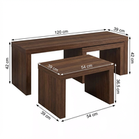 Table basse moderne en bois à succès avec pieds séparés, tables et chaises empilables - Conception pliable pour salon et hôtels