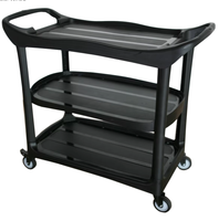Chariot de service multifonctionnel de luxe à 3 niveaux pour hôtel avec seaux, chariot de nettoyage