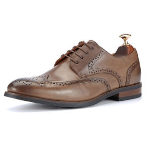 2024 <strong>Brogue</strong> Style Derby Shoes for <strong>Men</strong> Genuine Top Layer Cowhide Leather Durable Oxfords for Career Office Daily Casual Use - Product Image 3