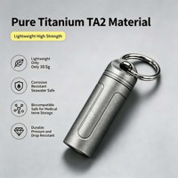 Mini boîte à médicaments en titane pur, porte-clés, étui étanche portable d'urgence EDC pour une utilisation en extérieur