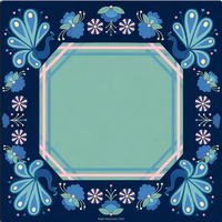 Tapis de Mahjong Portable Oriental Crane Floral en Caoutchouc Antidérapant et Réducteur de Bruit pour Table de Mahjong Américain