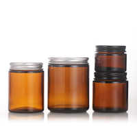Versand bereit 1 Unze 2 Unze 4 Unze 8 Unzen 16 Unzen Braun glas Glas Kosmetik glas Kerzen glas mit Silber Schwarz Gold Aluminium Kappe