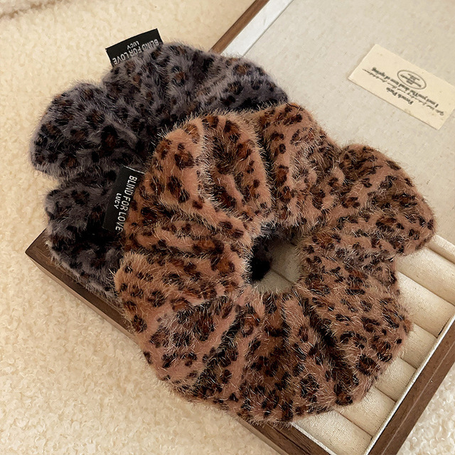 Leopard Print Hair Scrunchies Large Hair Scrunchies Fashion Vintage Hair Accessories for Women