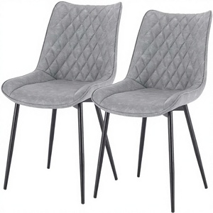 Chaise de salon moderne de luxe en velours gris de haute qualité, vente en gros Bazhou, pieds en métal noir, mobilier de maison NAVYANI - Product Image 2