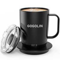 Mug Kopi Pemanas Otomatis dengan Pengisian Nirkabel 2 in 1 Multifungsi 15W Portabel dan Kontrol Suhu Cerdas