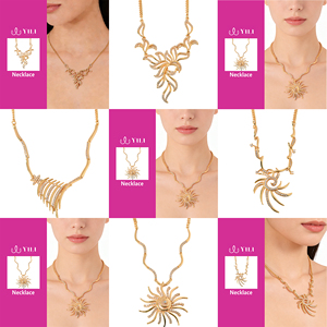 สร้อยคอจี้ทองคำชุบ <span class=keywords><strong>18K</strong></span> ดีไซน์หรูหราสำหรับผู้หญิง ประดับเพชรซิคอนระยิบระยับ เหมาะสำหรับงานแต่งงาน - Product Image 1