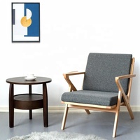 Dishi Modern Leisure Sofa Chair Gepolsterter Stoff Lounge Sessel mit Massivholz rahmen für Schlafzimmer Apartment Hotel School
