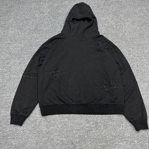 Felpa con cappuccio mascherata da <span class=keywords><strong>cacciatore</strong></span> personalizzata illumina ricamo 3D oversize con Logo ricamato da uomo felpa con cappuccio - Product Image 1