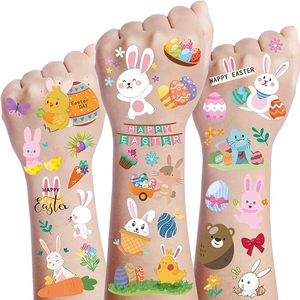 Tatuajes de <span class=keywords><strong>feliz</strong></span> Pascua para niños y niñas, huevos de conejito divertidos, tatuajes temporales, decoración de fiesta de Pascua, <span class=keywords><strong>tatuaje</strong></span> falso de Pascua, pegatina - Product Image 1