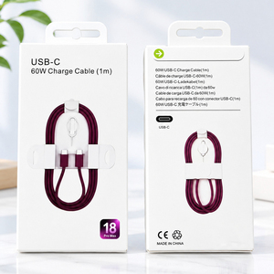 Cable USB C a USB C de Carga Rápida PD de 1M y 60W, Trenzado y Resistente, para <span class=keywords><strong>iPhone</strong></span> 15, 16, 17, 18, con Empaque - Product Image 1