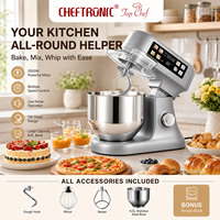 Robot pâtissier Cheftronic 6.0L avec boîtier ABS, écran tactile, programmes automatiques, balance intégrée, fonction fermentation et pétrissage pour la préparation des aliments