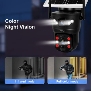 KERUI Caméra solaire sans fil 4G extérieure 6MP WiFi double objectif Caméra étanche de sécurité domestique CCTV <span class=keywords><strong>Surveillance</strong></span> vidéo V380 Pro - Product Image 6