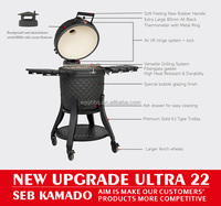 SEB KAMADO Grill Kamado en céramique certifié LFGB CE ISO de 22 pouces, barbecue au charbon de bois, fabricant en gros pour l'extérieur