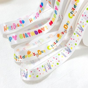 โอเคริบบิ้นผ้าซาตินพิมพ์ลายหน้าเดียวสำหรับวันเปิดเทอมของเด็กขายส่ง - Product Image 6