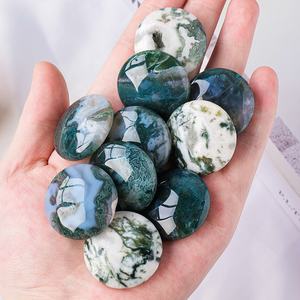 Grosir 3cm energi alami batu permata bulat penyembuhan lumut batu akik kristal batu Palem - Product Image 5
