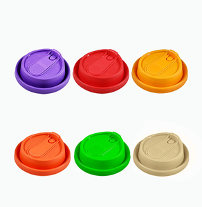 Venta al por mayor PP inyección 90mm calibre colorido rojo verde púrpura naranja desechable grado alimenticio café PP leche té taza <span class=keywords><strong>tapa</strong></span> - Product Image 1