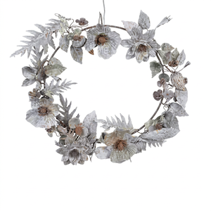 Corona de Flores Decorativa Redonda Clásica de Metal, Hecha a Mano, Sin Luces, Artesanía Navideña, Paquete Individual - Product Image 1