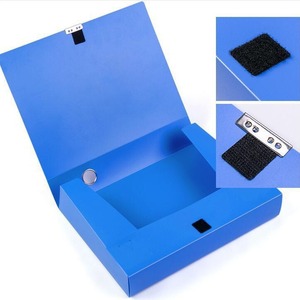 A4 File <b>Box</b> 7.5cm <b>Plastic</b> Document Storage <b>Box</b> Thickened Durable Office Organizer Blue Rectangle Standing Type PP Material - Product Image 3