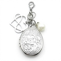 Nouveau pendentif cœur avec breloques, médaillon bouquet de Chine, pendentif de mariage commémoratif pour mariée avec breloque photo et souvenir